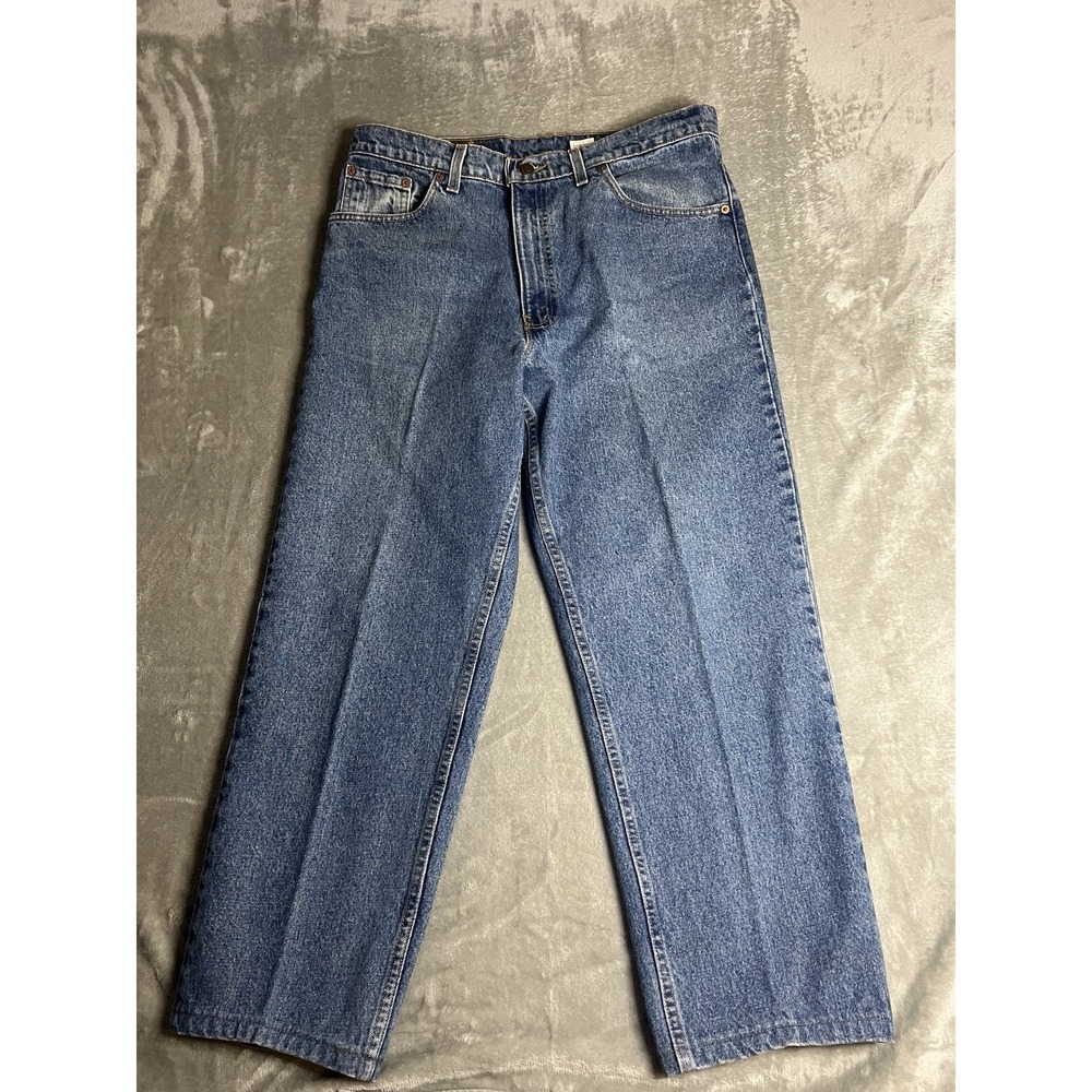Vintage Levis 550 Mens Jeans 38x32 Blue Relaxed Fit Tapered Leg USA Made Denim